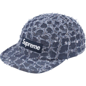 Frayed Croc Denim Camp Cap Indigo
