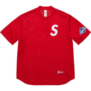 S Logo Baseball Henley Red