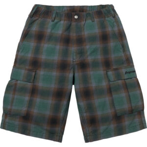 Shadow Plaid Cargo Short Green