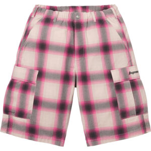 Shadow Plaid Cargo Short Pink
